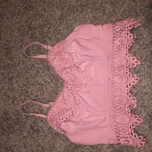 Light pink cropped tank top
